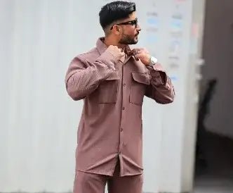 New Men’s Shirt New Long Sleeve Lapel – Classic Loose-Fit Button