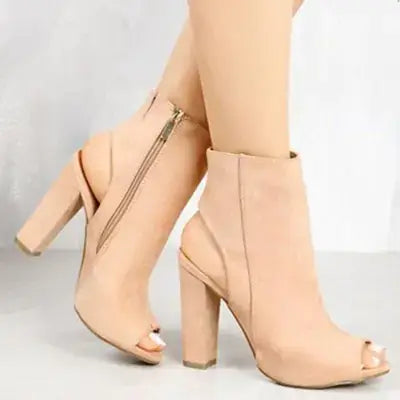 Trendy High Heel Peep Toe Ankle Boots for Women