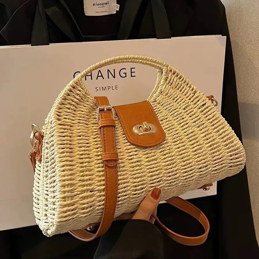 Trendy Woven Straw Bag for Women - Beach & Vacation
