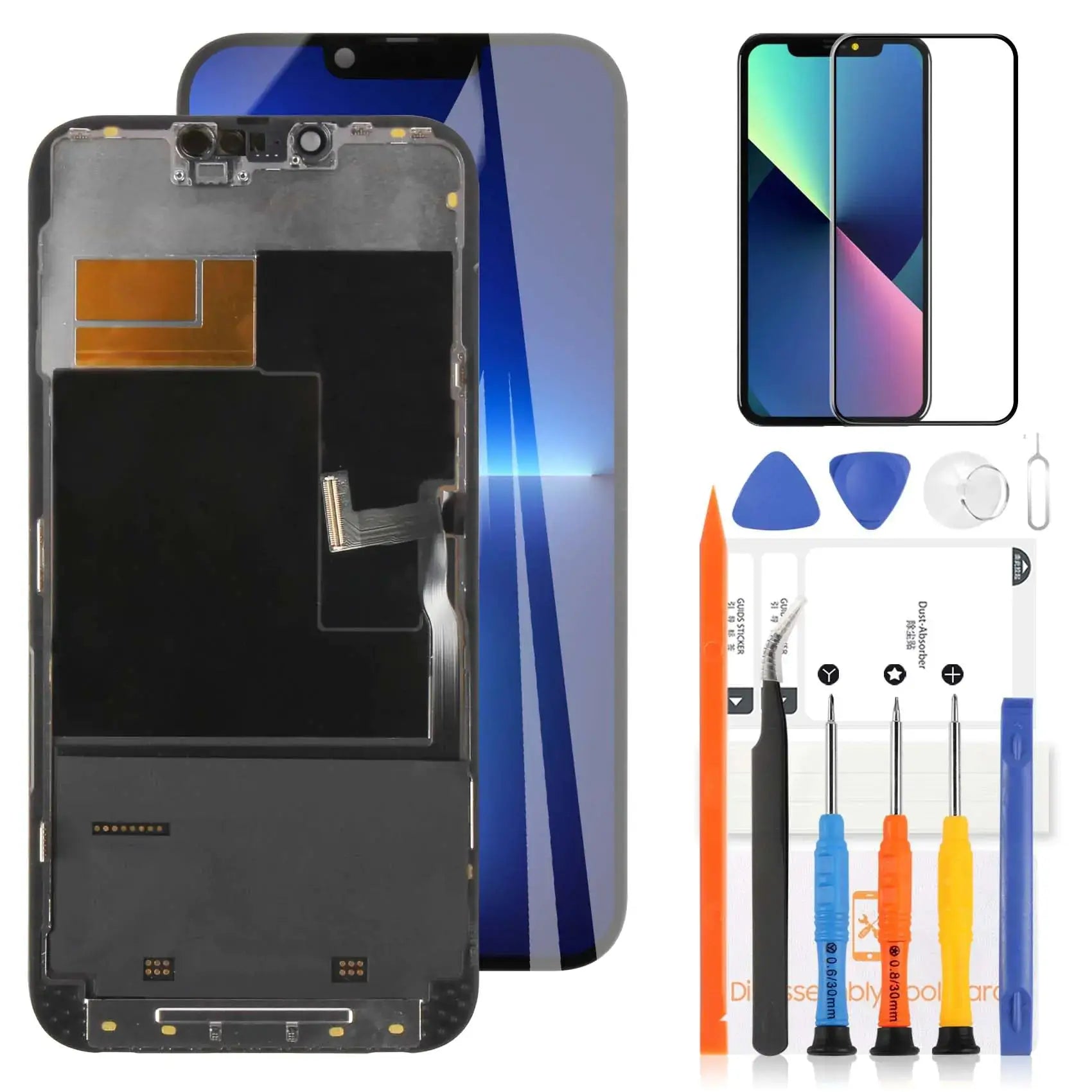 Screen for iPhone 13 Pro Max Screen Replacement Kit for iPhone 13 ProMax LCD Display A2643 Digitizer 3D Touch Screen Assembly A2484 A2641 A2644 A2645 LCD Glass Repair Parts 6.7"