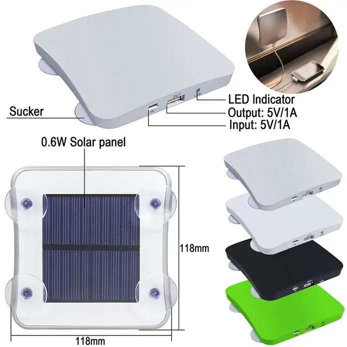 Windowed Solar Power Bank 5200mAh – Portable Solar Charger