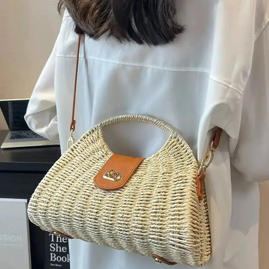 Trendy Woven Straw Bag for Women - Beach & Vacation