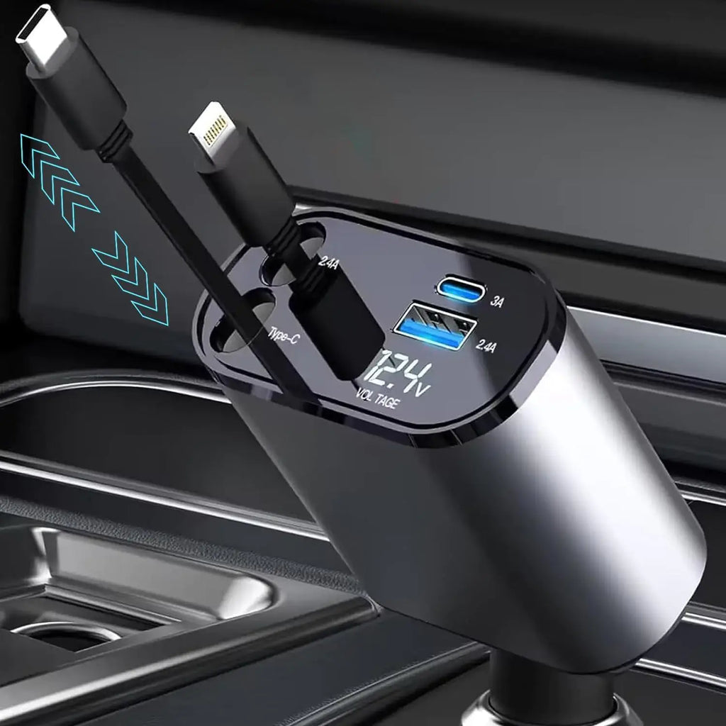 Retractable Car Charger Fast Charging – buy- Techs Park