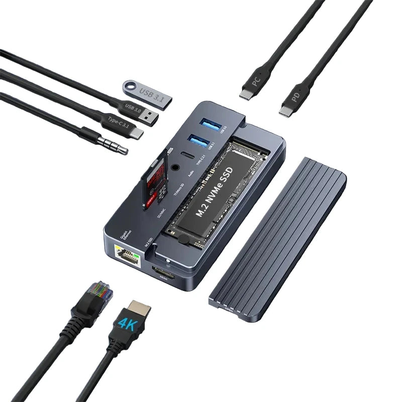 ACASIS 10-in-1 Docking Station for M.2 NVMe SSDs: Features 4K@60Hz