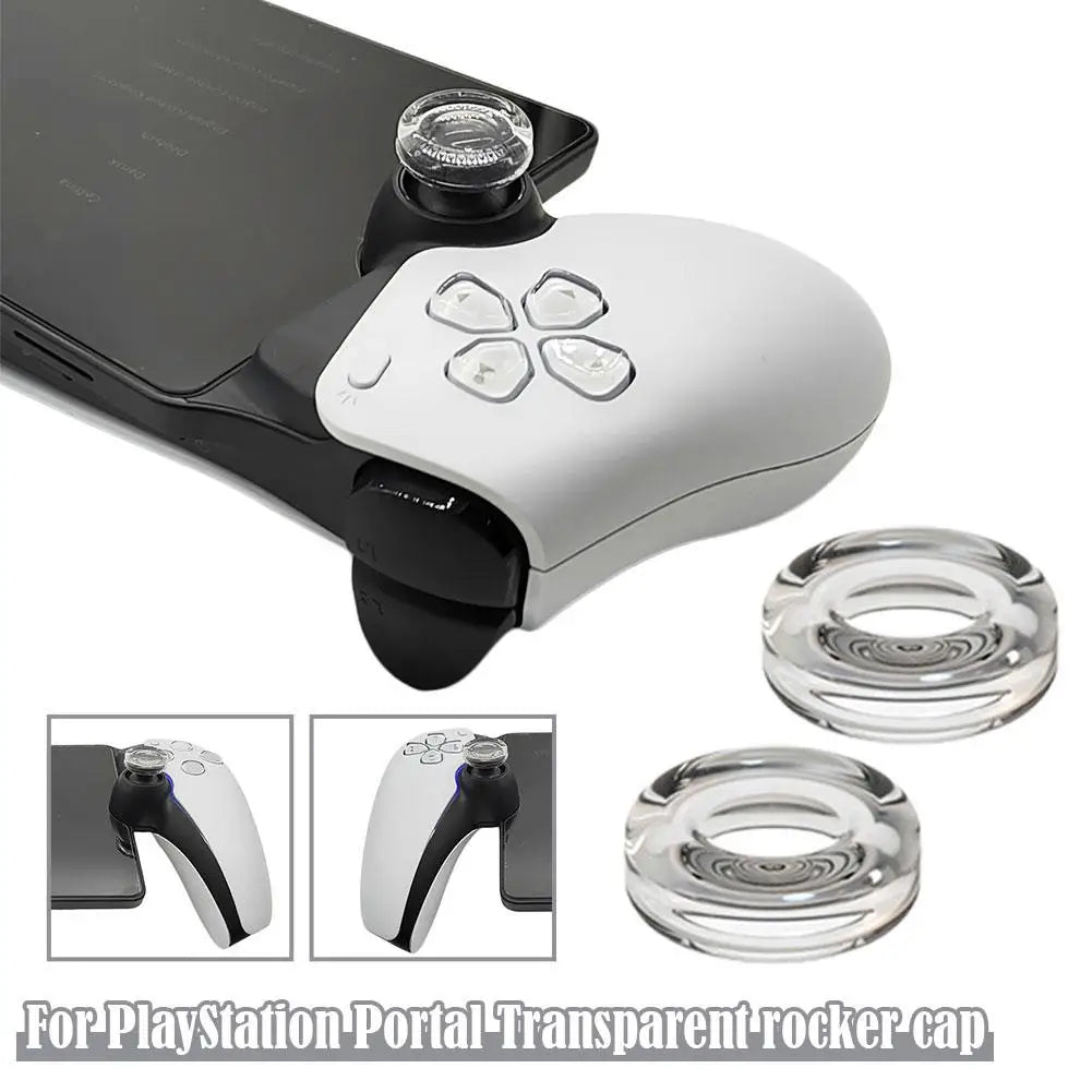 1pair Rocker Cap For PlayStation Portal Liquid Silicone Transparent