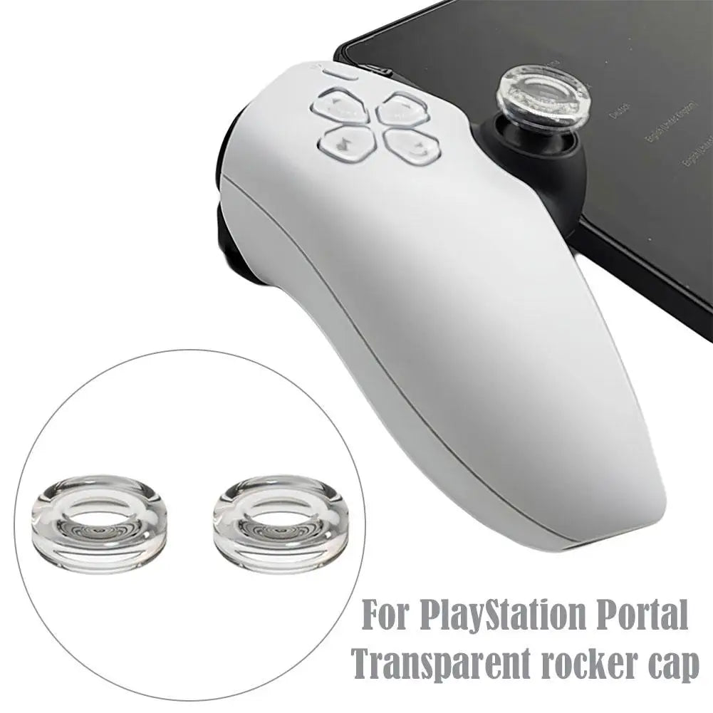 1pair Rocker Cap For PlayStation Portal Liquid Silicone Transparent
