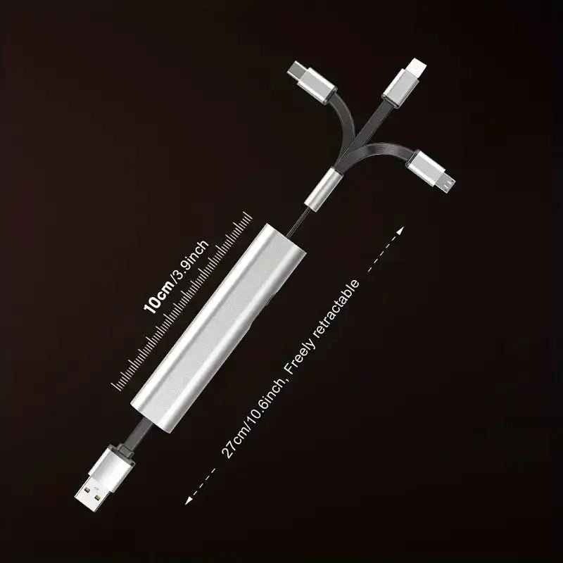 Portable Telescopic Data Cable – Type-C, Micro & Apple