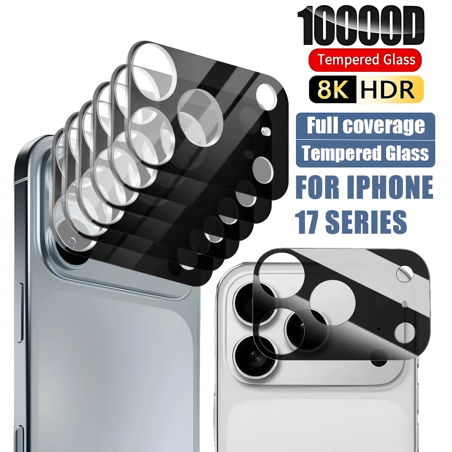 Tempered Glass Camera Protectors for IPhone 17 Series Anti-Scratch Ultra HD Lens Cover Films for IPhone 17 Air 17Pro ProMax
