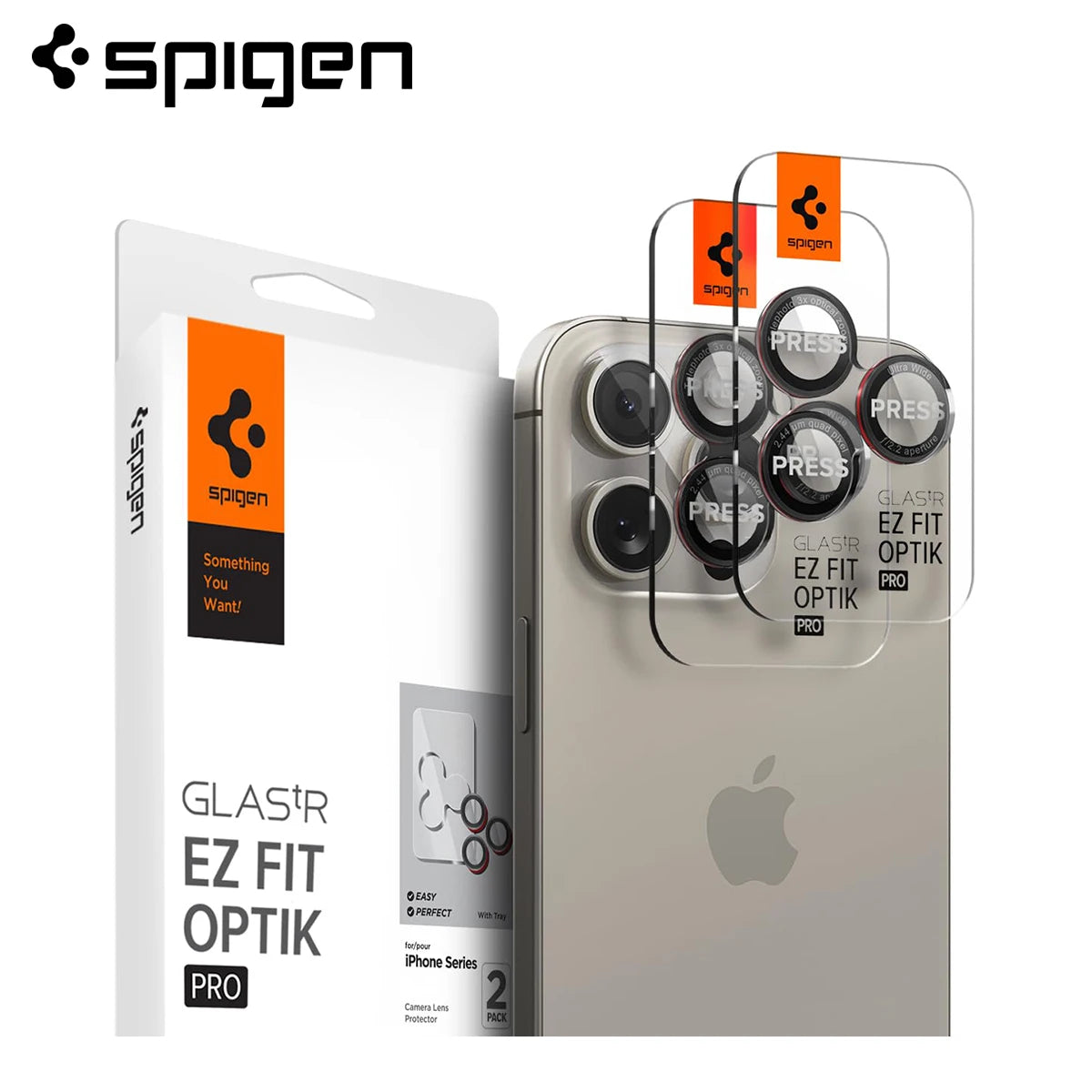 Spigen Glas.tR EZ Fit Optik Pro Lens Camera Lens Protector for iPhone 15 Pro Ma / 15 Pro / 14 Pro Max / 14 Pro