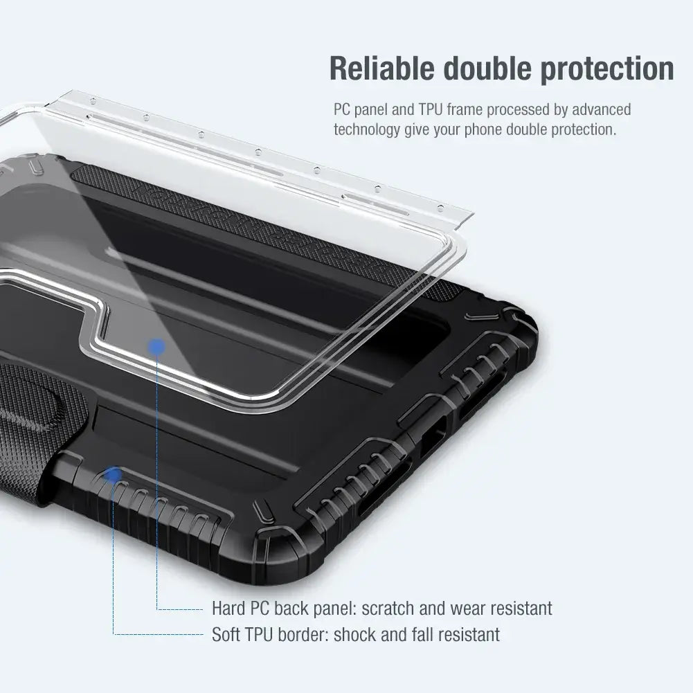Nillkin Bumper Leather Case For iPad mini 7 A17 Pro 2024/6th 2021 TPU+PU Slide Camera Cover Pencil Holder/Stand Auto Wake Sleep