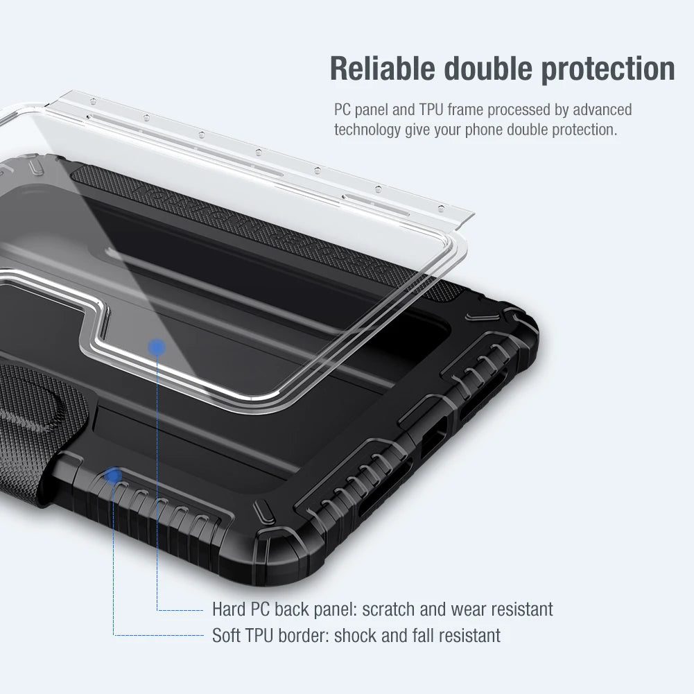 Nillkin Bumper Leather Case For iPad mini 7 A17 Pro 2024/6th 2021 TPU+PU Slide Camera Cover Pencil Holder/Stand Auto Wake Sleep