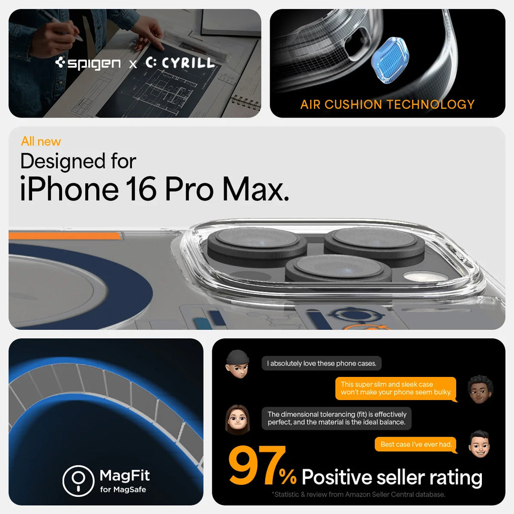 Spigen Ultra Hybrid MagFit Analogue Design Case for iPhone 16 Pro Max