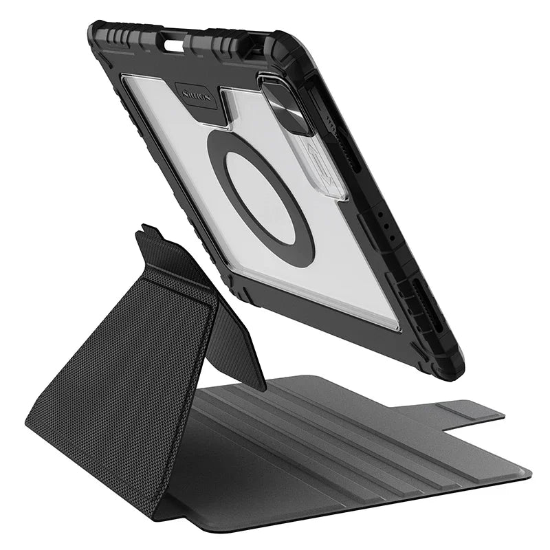Nillkin Armor Bumper Slide Camera Magnetic Flip Leather Case for iPad Pro 2020 2021 2022 Air 4 5 10.2 10.9 11 12.9 Lens Cover