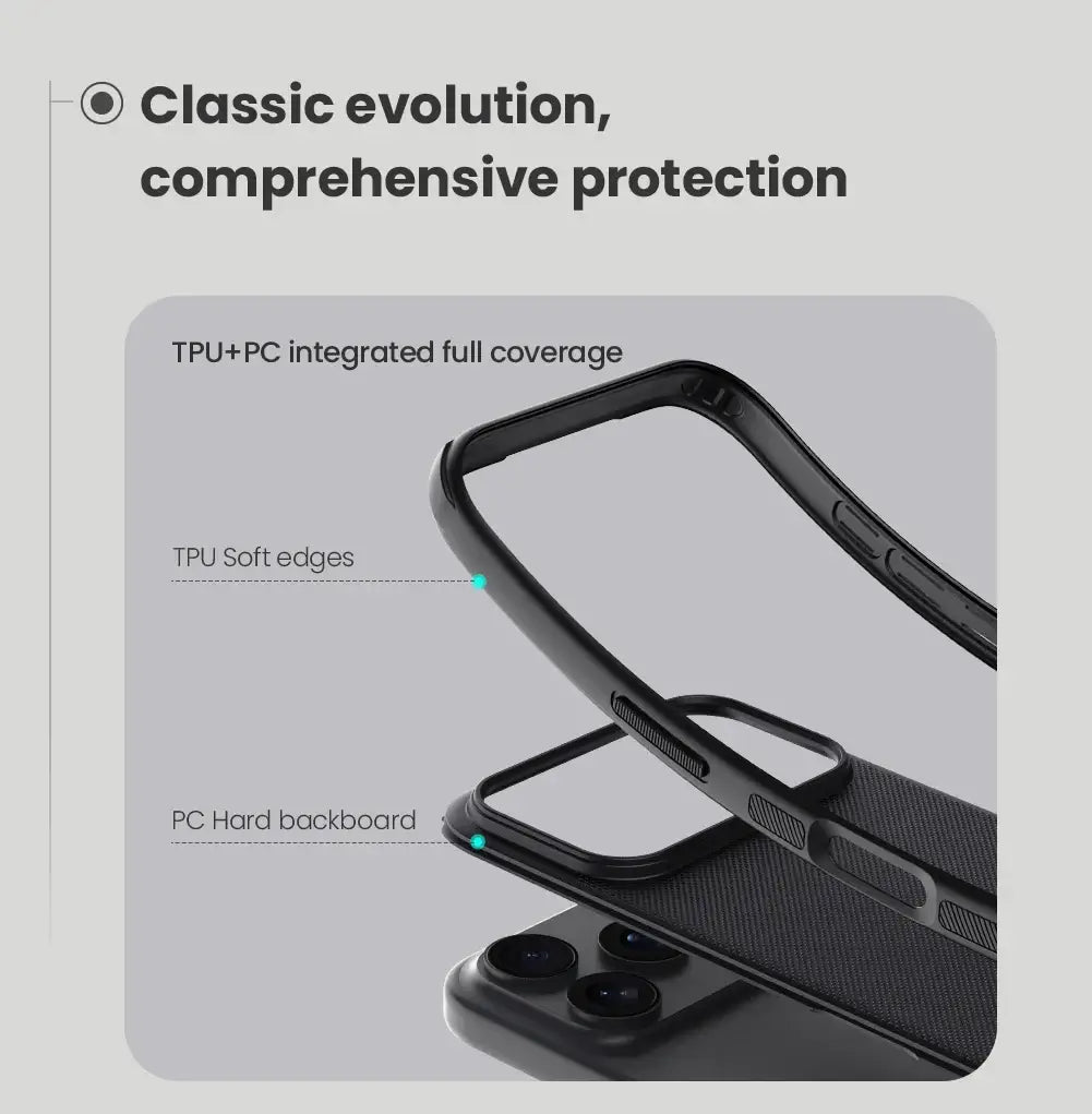 NILLKIN Case For iPhone 17/17 Pro/17 Pro Max/17 Air, Dual TPU+PC Shockproof, Anti-Slip Matte Coating, 4-Corner Bumper Protection