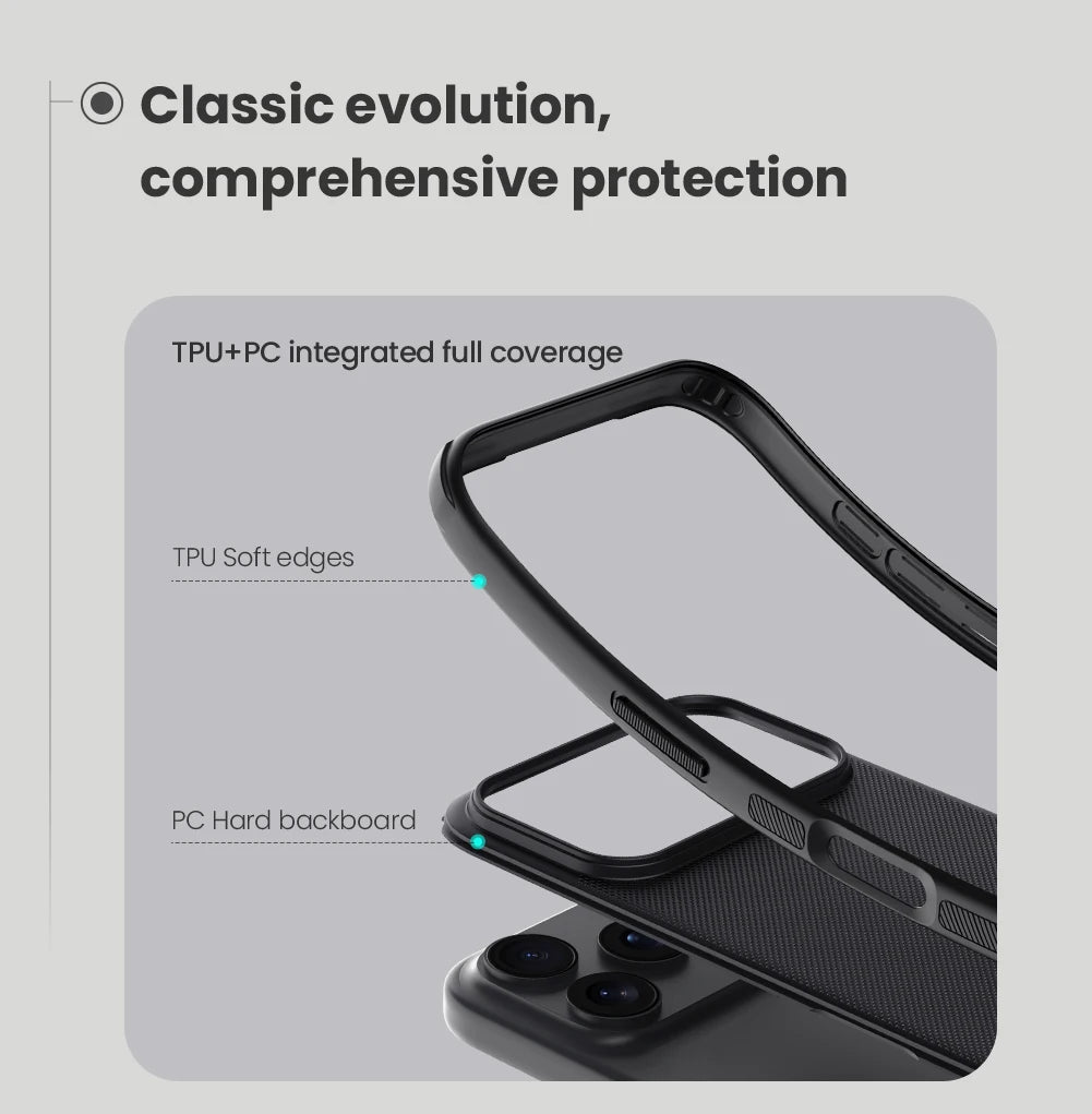 NILLKIN Case For iPhone 17/17 Pro/17 Pro Max/17 Air, Dual TPU+PC Shockproof, Anti-Slip Matte Coating, 4-Corner Bumper Protection