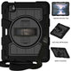 Heavy Duty Case For iPad Pro 11 M4 2024 Model A2836 A2837 A3006 360 Rotation Armor Stand Cover With Shoulder Strap Shockproof