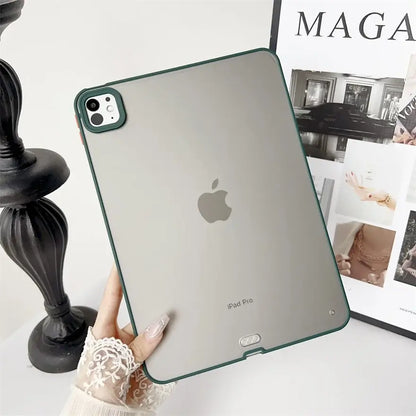 For iPad Pro 13 Case For iPad Pro 11 Tablet Case For iPad Air 13 Cover Transparent TPU Soft Back Cover Protective Shell+Gift