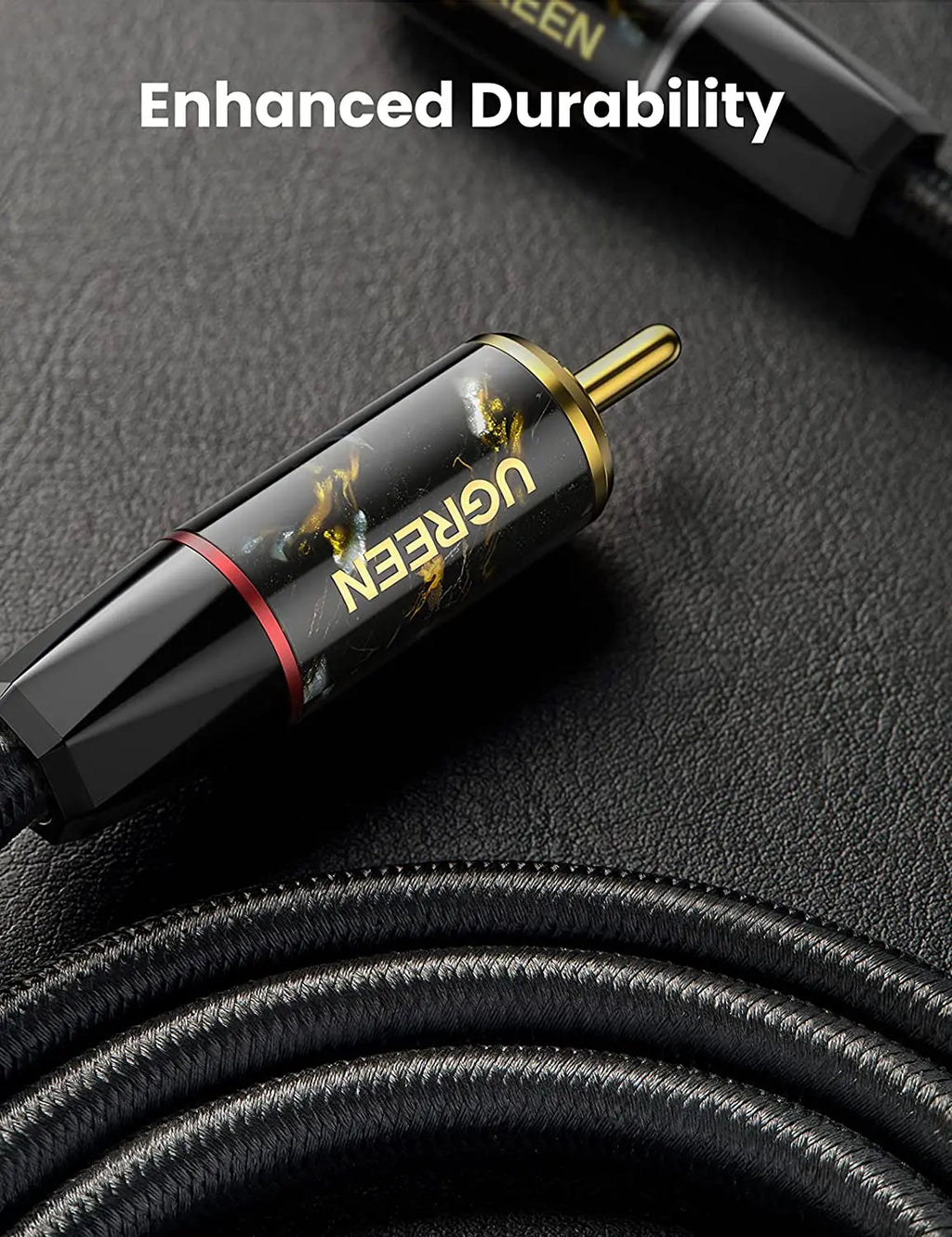 UGREEN Digital Audio Coaxial Cable RCA to RCA Adapter Hi-Fi Sound Nylon Braided RCA Cable Zinc Alloy Shell S/PDIF