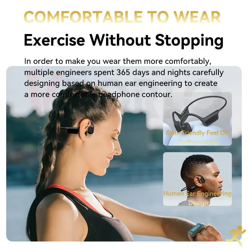 Écouteurs à Conduction Osseuse Bluetooth 5.4 Écouteurs sans Fil Étanche IPX8 pour la Natation et le Sport, avec Lecteur MP3 et 32 Go de RAM