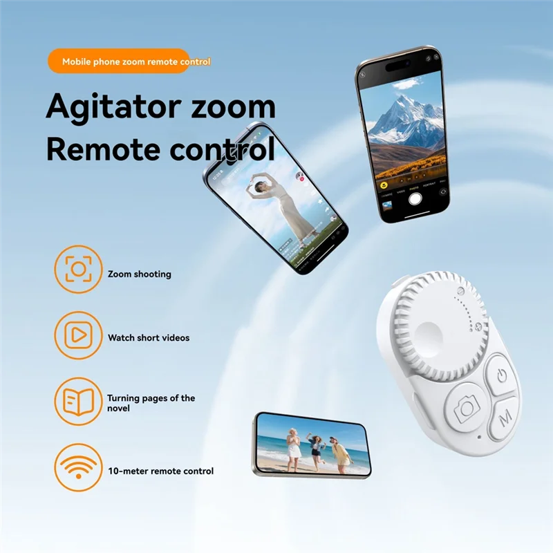 TELESIN Wireless Remote Control Mobile Phone Zoom Bluetooth Controller For IOS/Android/Harmony OS Music Video Remote Control