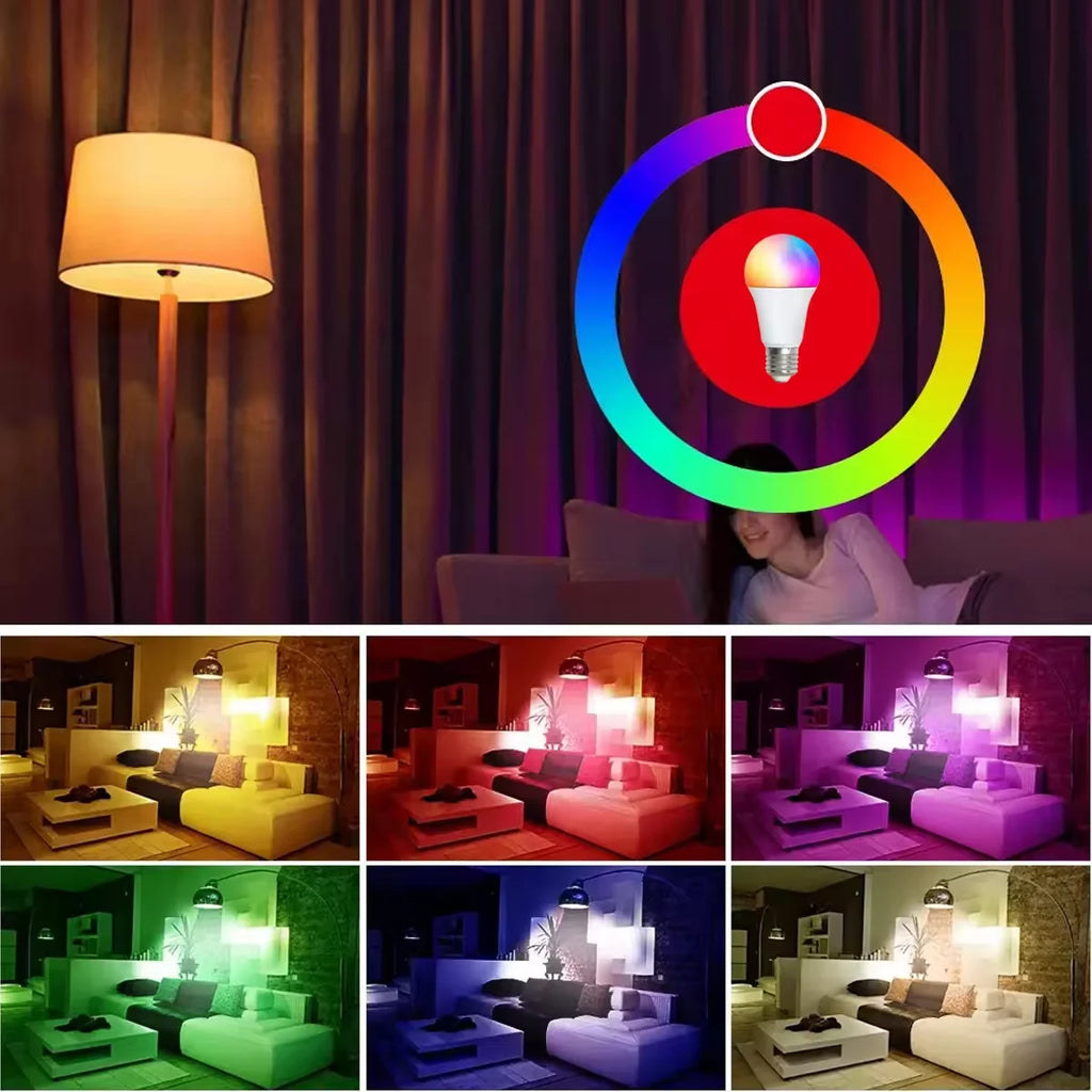 24 Key Remote Control Smart Lamp Atmosphere Light 16 Colors RGB Bulb LED Multicolor Bulb E27 220V Household Lighting Dimmable