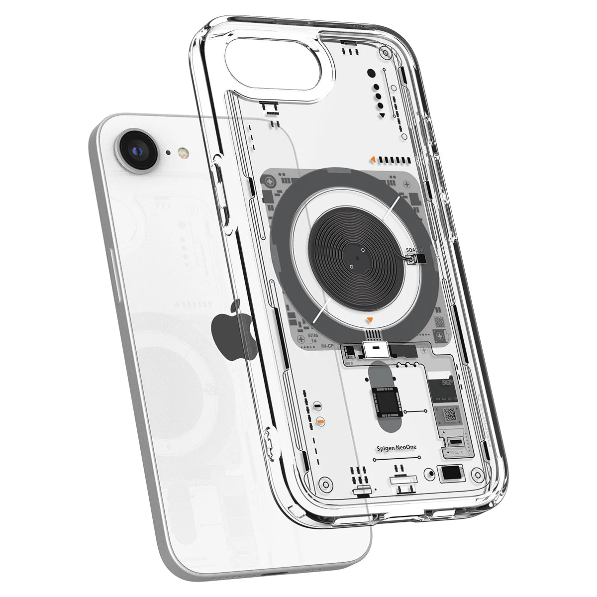 Spigen Ultra Hybrid MagFit Neo One MagSafe Case for iPhone 16e (2025) – Transparent Tech Design, Magnetic Protection