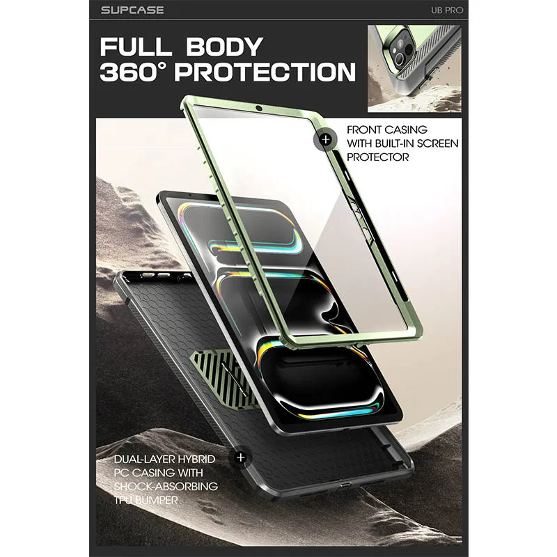 SUPCASE For iPad Pro 13 Inch Case M4 2024 (7th Gen) UB PRO Full-body Rugged Cover with Built-in Screen Protector & Kickstand