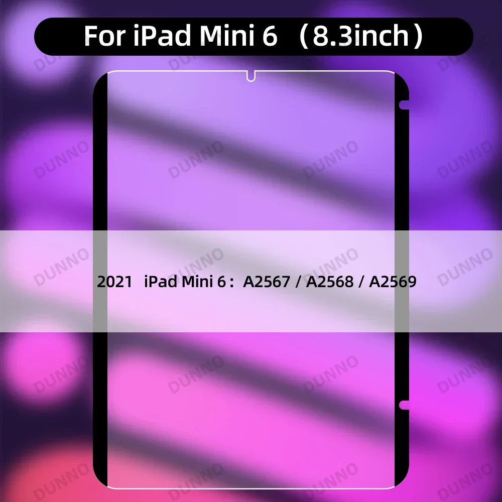 For  iPad Air 11 13 M2 Pro 11 13 M4 iPad 10.2 7/8/9th iPad 10th Gen Pro 12.9 4/5/6th Pro 11 iPad 9.7 mini 4/5/6/7 Screen Protect
