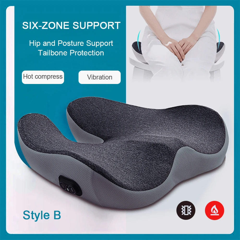 Electric Massage Cushion Vibration Massage Chair Cushion Hip Massage Mat Buttock Massager Waist Support Lumbar Pillow masajeador