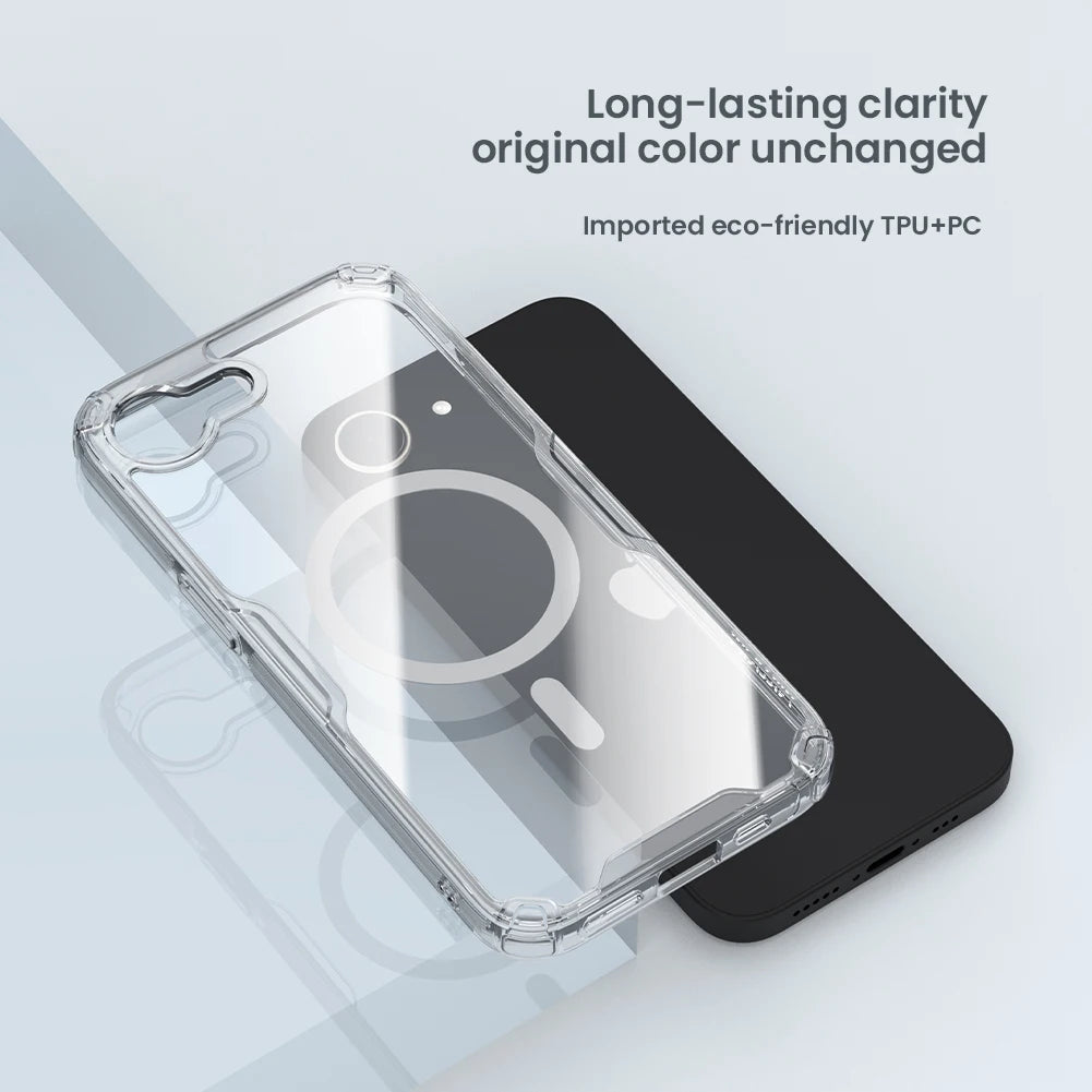 NILLKIN For iPhone 16e Magsafe Case Nature Pro Shockproof Magnetic Magnetic Wireless Charging Back Cover For iPhone 16e 2025 5G