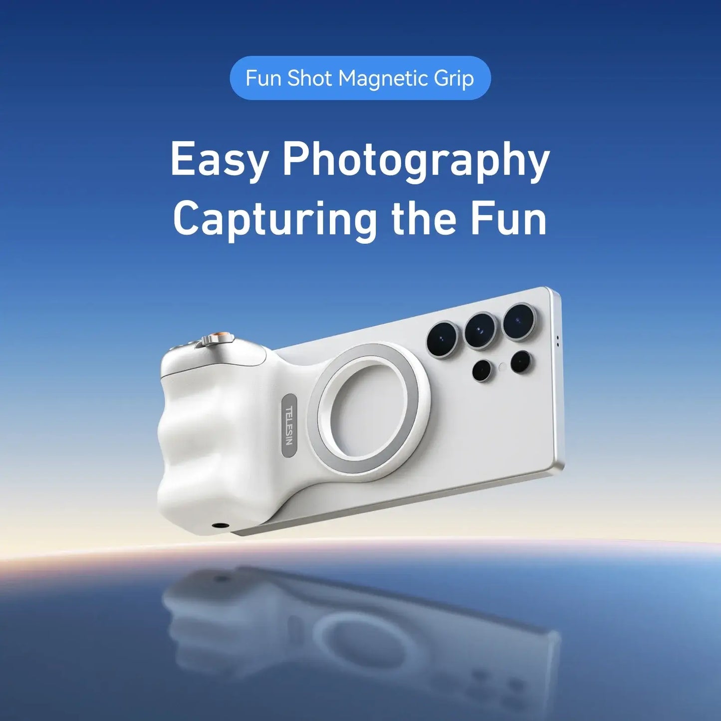 TELESIN Magnetic Phone Camera Shoot Hand Grip Phone Holder Shooting Aid Remote Control Handle for Iphone HUAWEI SAMSUNG Phone