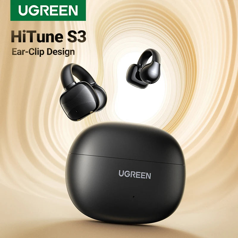 UGREEN Open Ear Clip Wireless Earbuds Bluetooth Sport Earphones Headphones in Mic with Earhooks & Ear Hook