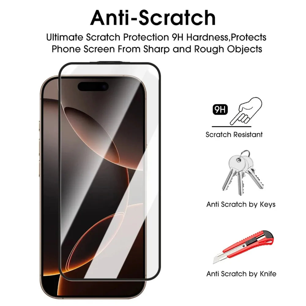 Easy Installation Privacy Screen Protector for iPhone 17 16 Pro Max 16 Plus 17 Air Anti-spy / HD Clear Tempered Glass One-Click