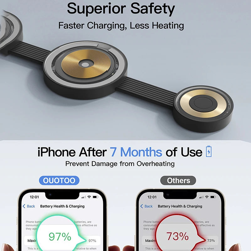 For iPhone 12 TO  17 Pro Watch Airpods Anker UFO 3 In 1 Wireless Charger MagSafe MagGo Charger Station Qi2 15W Foldable Charge Pad
