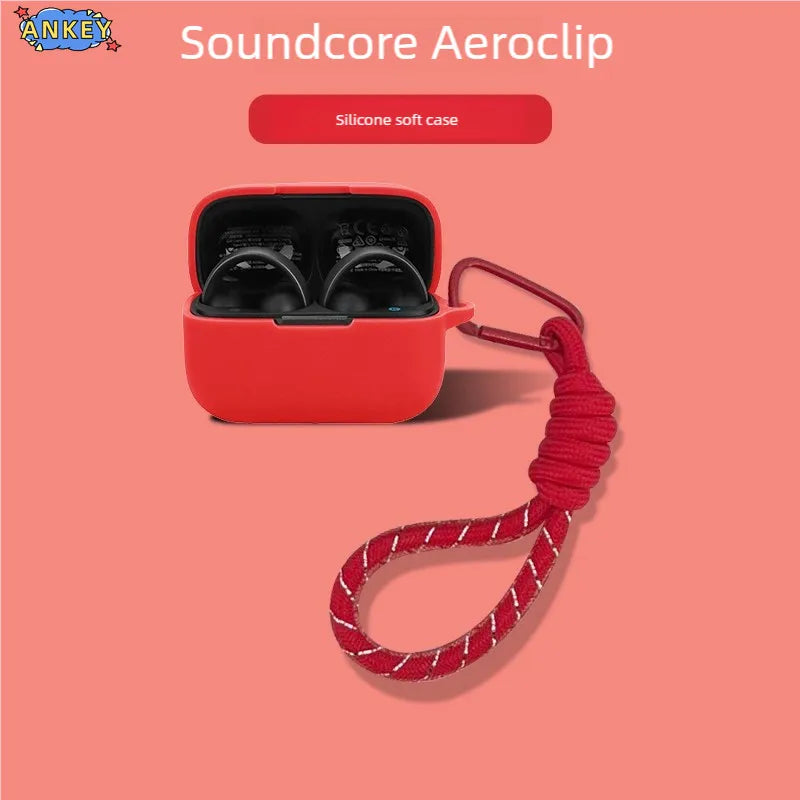 for Anker Soundcore AeroClip Protective Silicone Cute Cartoon Covers Wireless Earbuds Shell TWS Headphone Portable