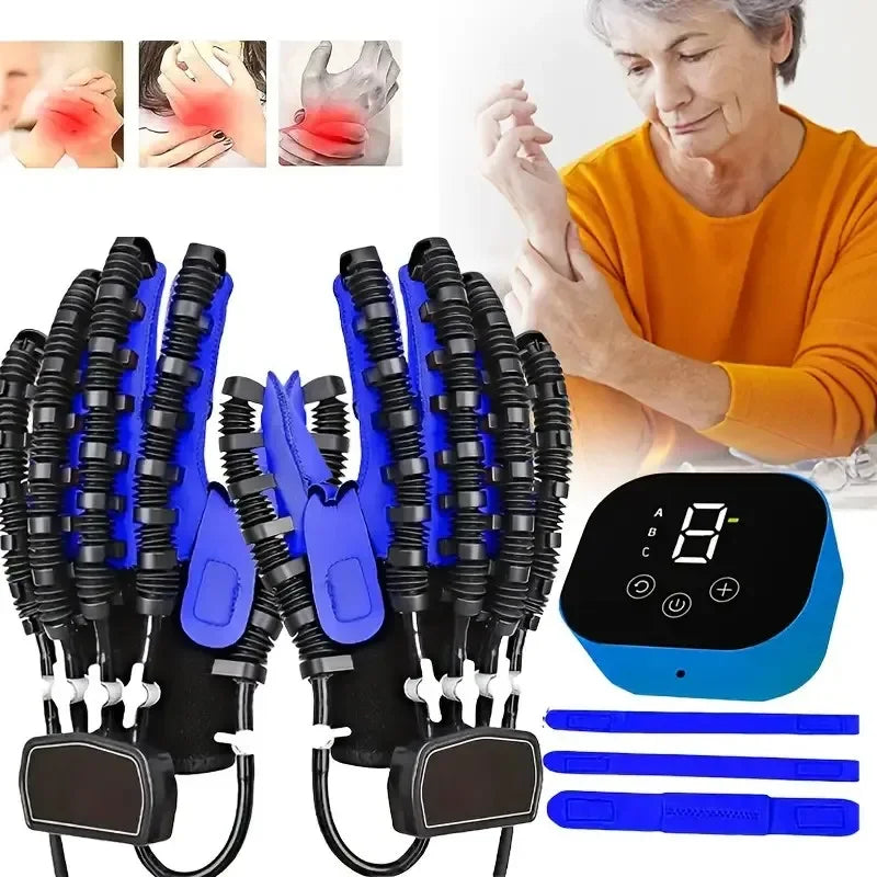 Left & Right Hand Finger Rehabilitation Exerciser Robot Gloves Stroke Hemiplegia Cerebral Infarction Training Equipment Therapy