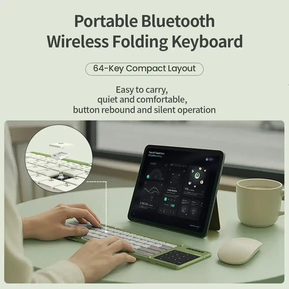 foldable wireless bluetooth keyboard for Windows iOS Android