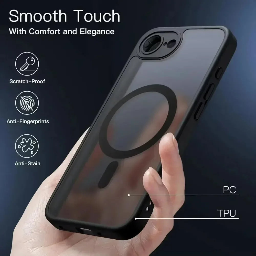 Popular Matte Frosted Wireless Charging Case For iPhone 17 Air 16 15 Plus Pro Max Portable Wrist Strap Anti-Drop Protector Cover