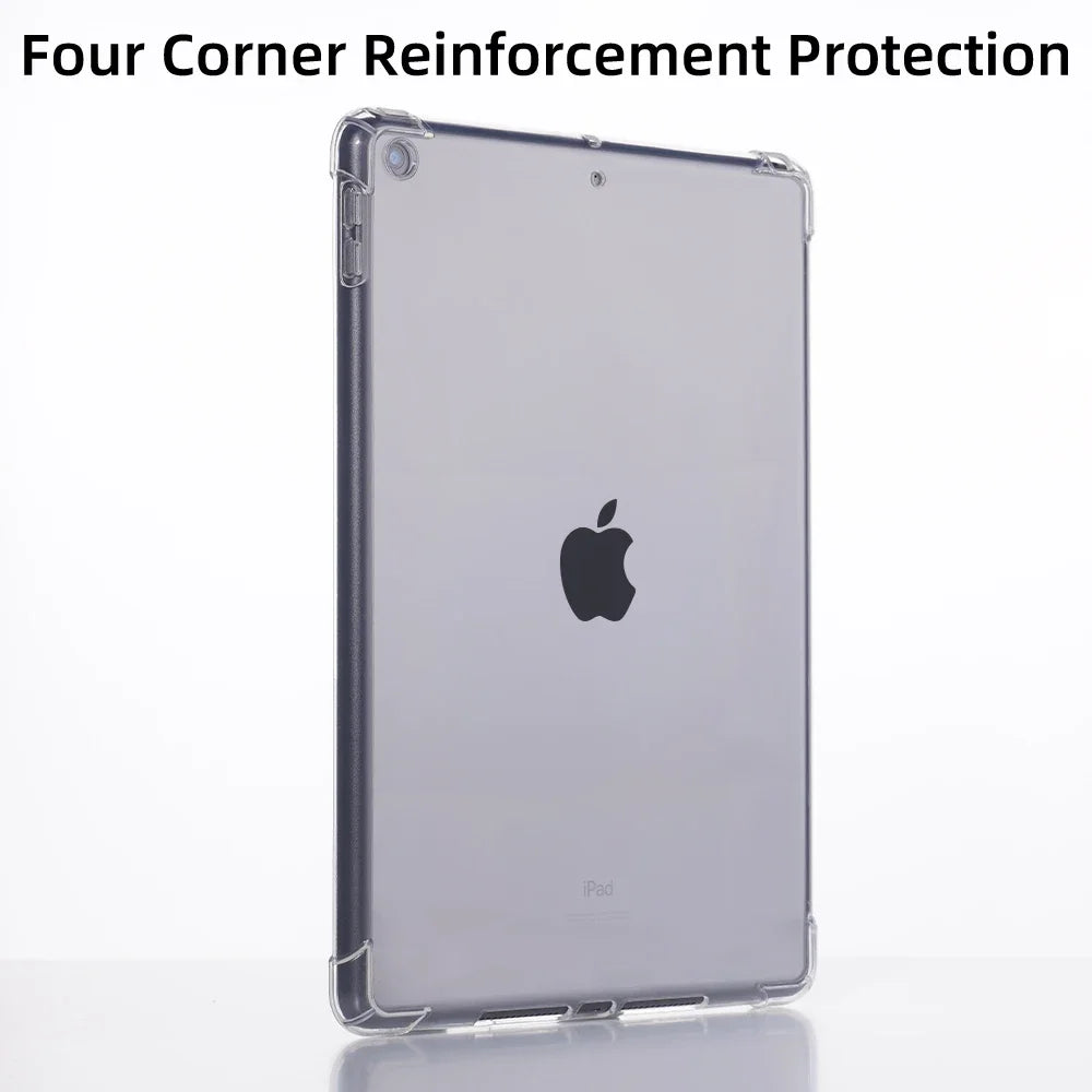 For iPad Air 11-inch M2 2024 Pro 11/13in M4 Case Transparent TPU Cover for iPad 10/9/8/7/6/5 Gen Air 4/5th 10.9 3rd 10.5 Mini 6