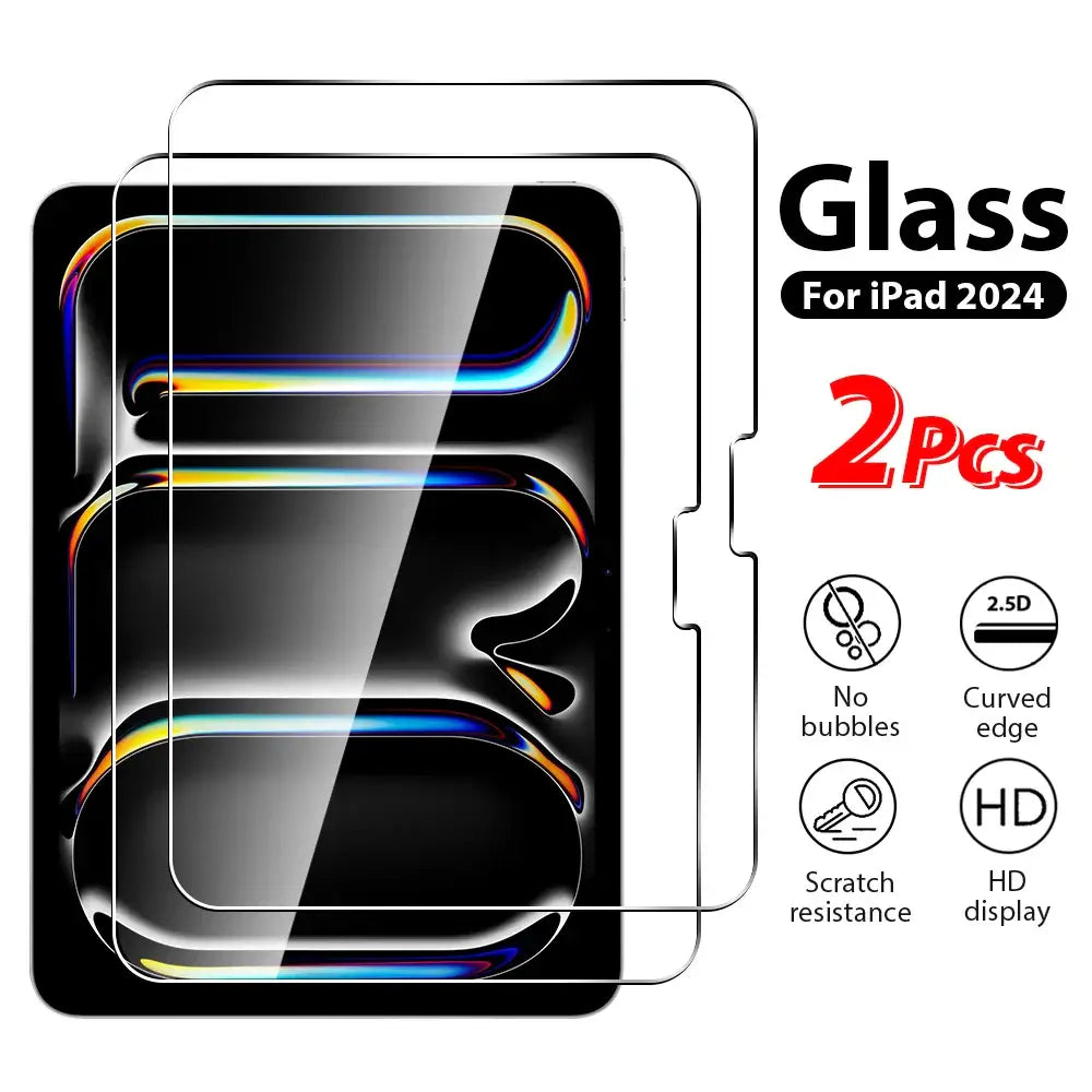 Tempered Glass For Ipad Pro 13 12.9 2024 Air 11 5 4 3 2 1 M4 M2 Screen Protector For 10 9 9th 10th Generacion Mini 7 6 10.2 Film