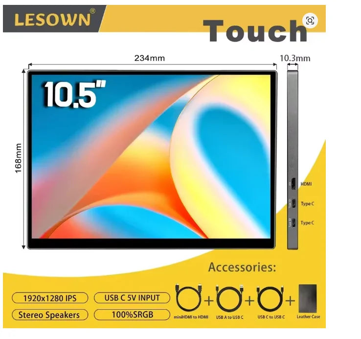10.1/10.5Inch Portable Monitor HDMI-Compatible Laptop second screen Gaming Extended Display For Switch/PS4/Xbox/ZGYNK