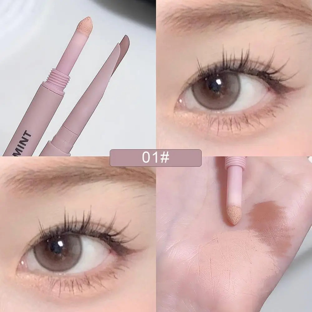 SWEET MINT Crescent Double-Ended Sleeping Silkworm Pen Waterproof Sweatproof 2-in-1 Eye Brightener Makeup Stick