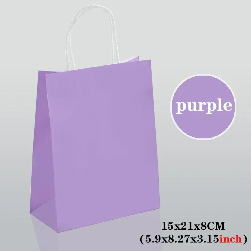 10/30/50pcs Holiday Party Gift Bag with Handle Jewelry Shopping Bag Christmas Valentine's Day Marriage Gift Colored Paper Bag