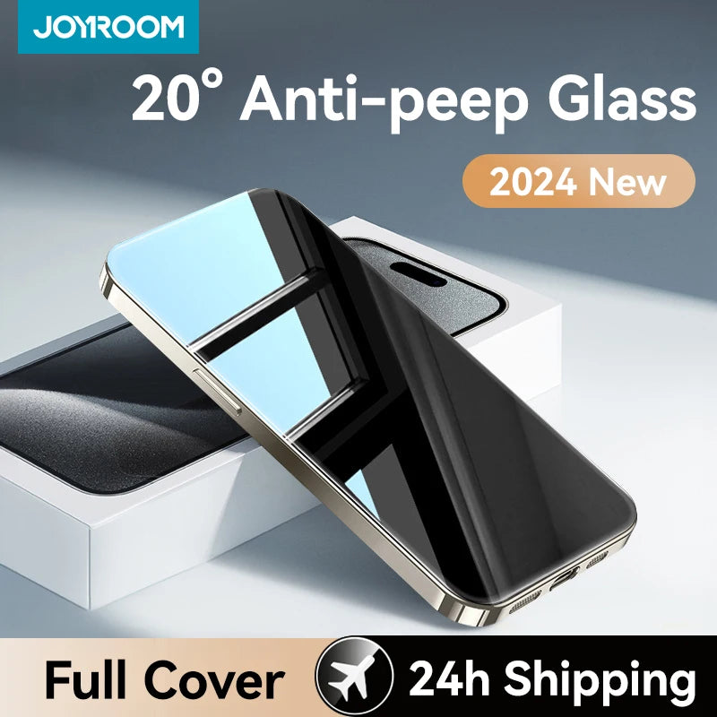 Joyroom 1/2Pcs 20°Anti-spy Glass For iPhone 16 15 Pro Max Glass For iPhone 16 15 14 13 12 Pro Max Privacy Screen Protector Glass