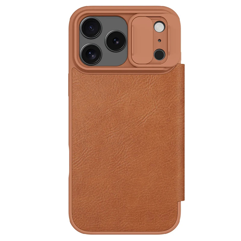Nillkin For iPhone 17 Pro Max / 17 Pro Flip Case QIN Pro Leather Case Card Pocket Slide Camera Book Cover For iPhone 17 / Air