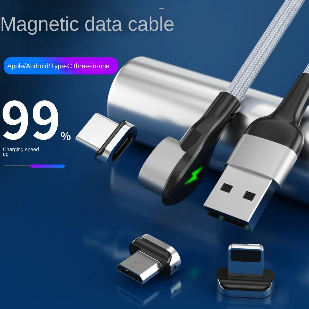 3A elbow magnetic suction data cable suitable for Huawei TypeC fast charging USB woven phone charging anker