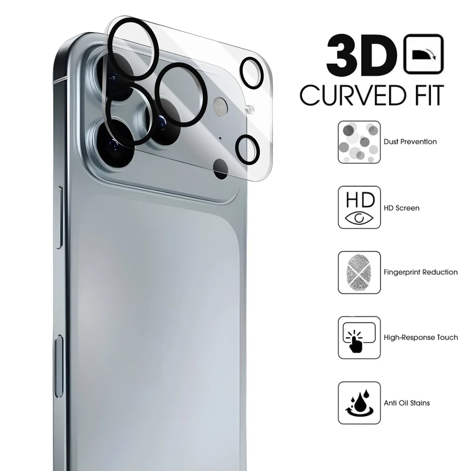1-4PCS Tempered Glass Camera Lens Film for IPhone 17 Air 17Pro 17 ProMax HD Hardness Shatterproof Camera Protectors for IPhone17