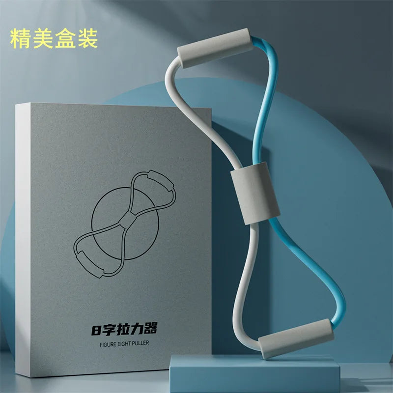 Womens 8 Shape Resistance Band Back Workout Yoga Stretch