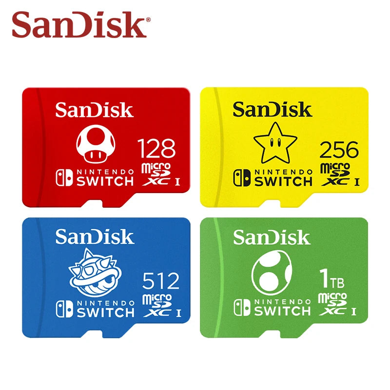 100% Original SanDisk Memory Card 128GB 256GB 512GB 1TB Read Speed Up To 100MB/s U3 UHS-I Micro SD Card For Nintendo Switch
