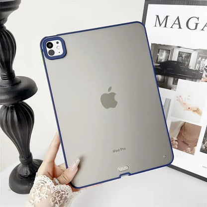 For iPad Pro 13 Case For iPad Pro 11 Tablet Case For iPad Air 13 Cover Transparent TPU Soft Back Cover Protective Shell+Gift